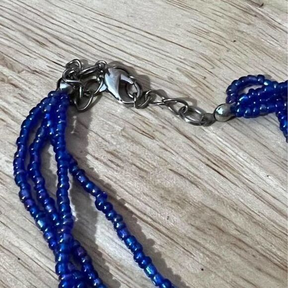 Blue Glass Pendant Necklace Womens - Picture 7 of 7